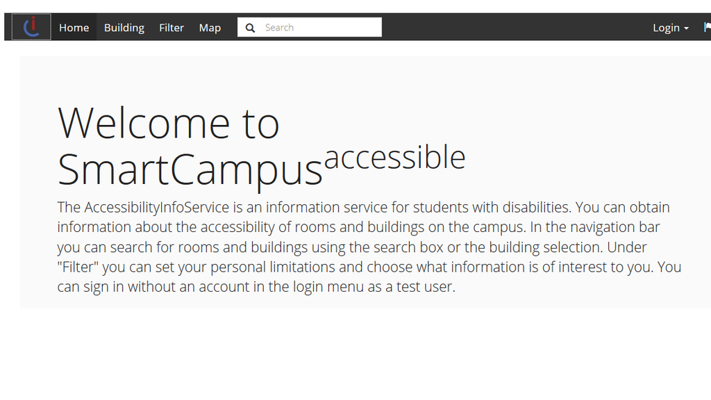 Bild der Homepage von SmartCampus